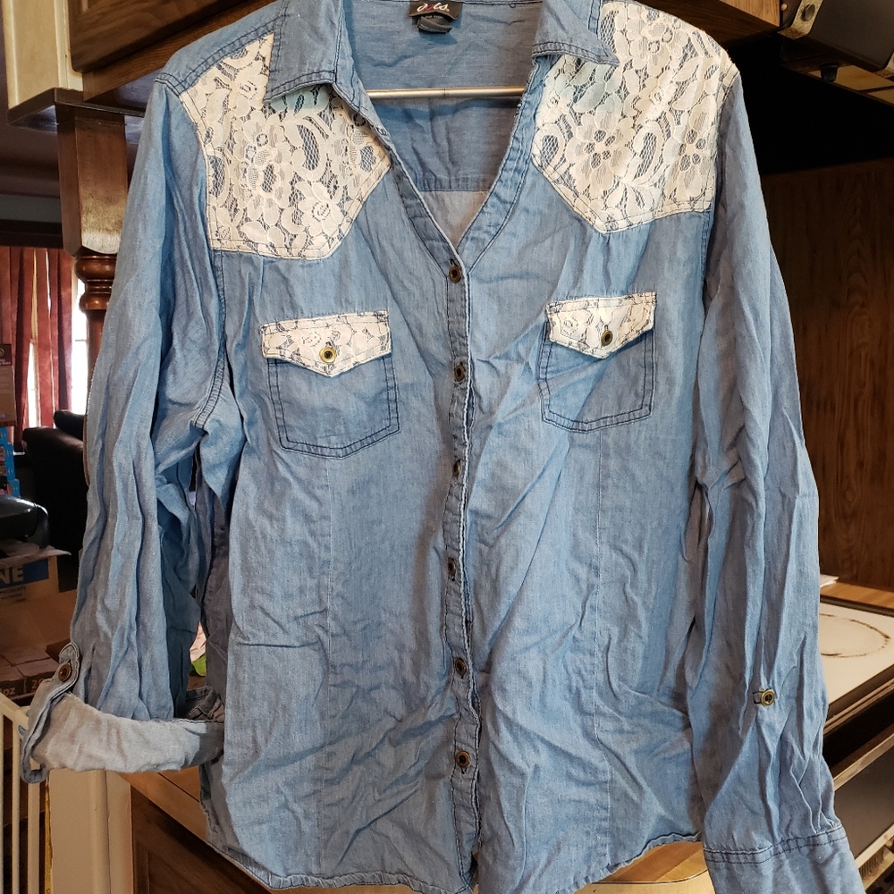 Dots chambray shirt size 3x